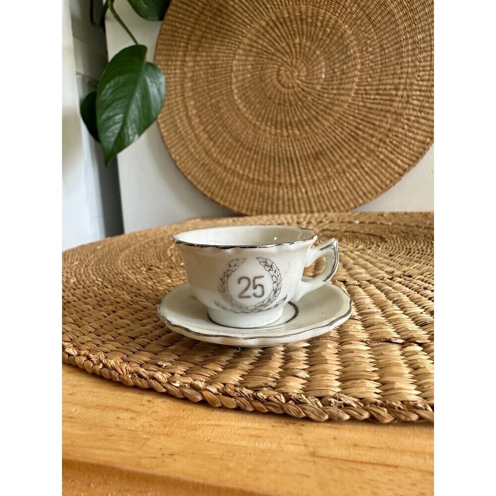 Silver Anniversary 25 Small Teacup set
